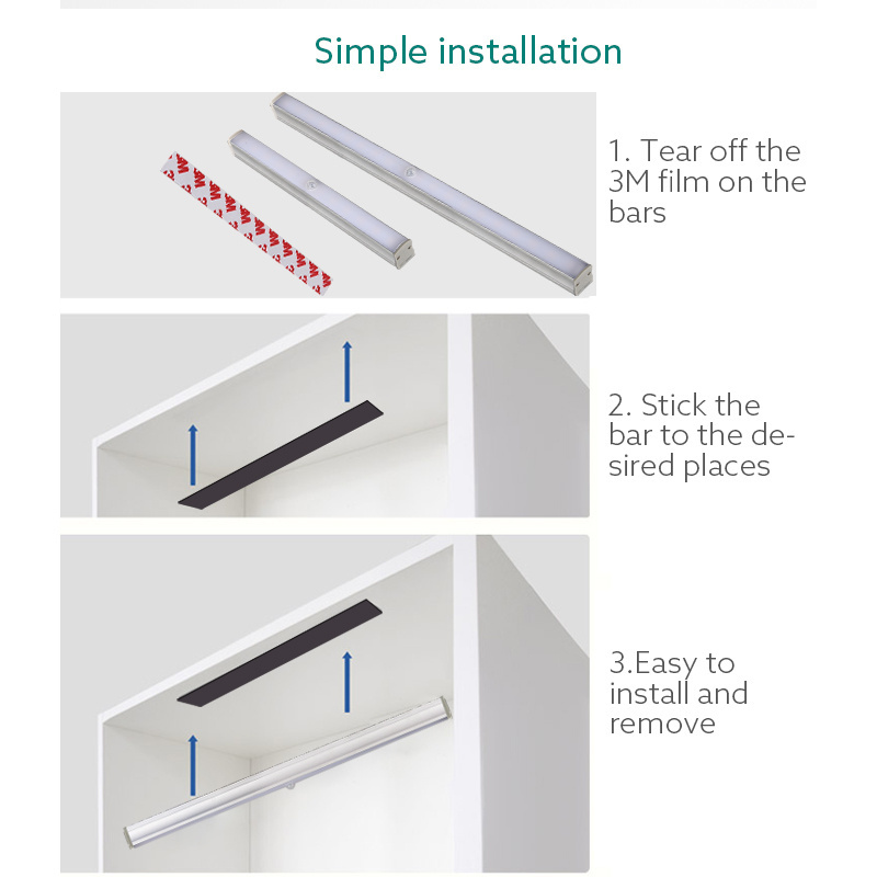 Led Light Motion Sensor Battery Operated Lamp Indoor Room Small Wireless Cabinet  Closet Sensors Wireless Motions Night Light