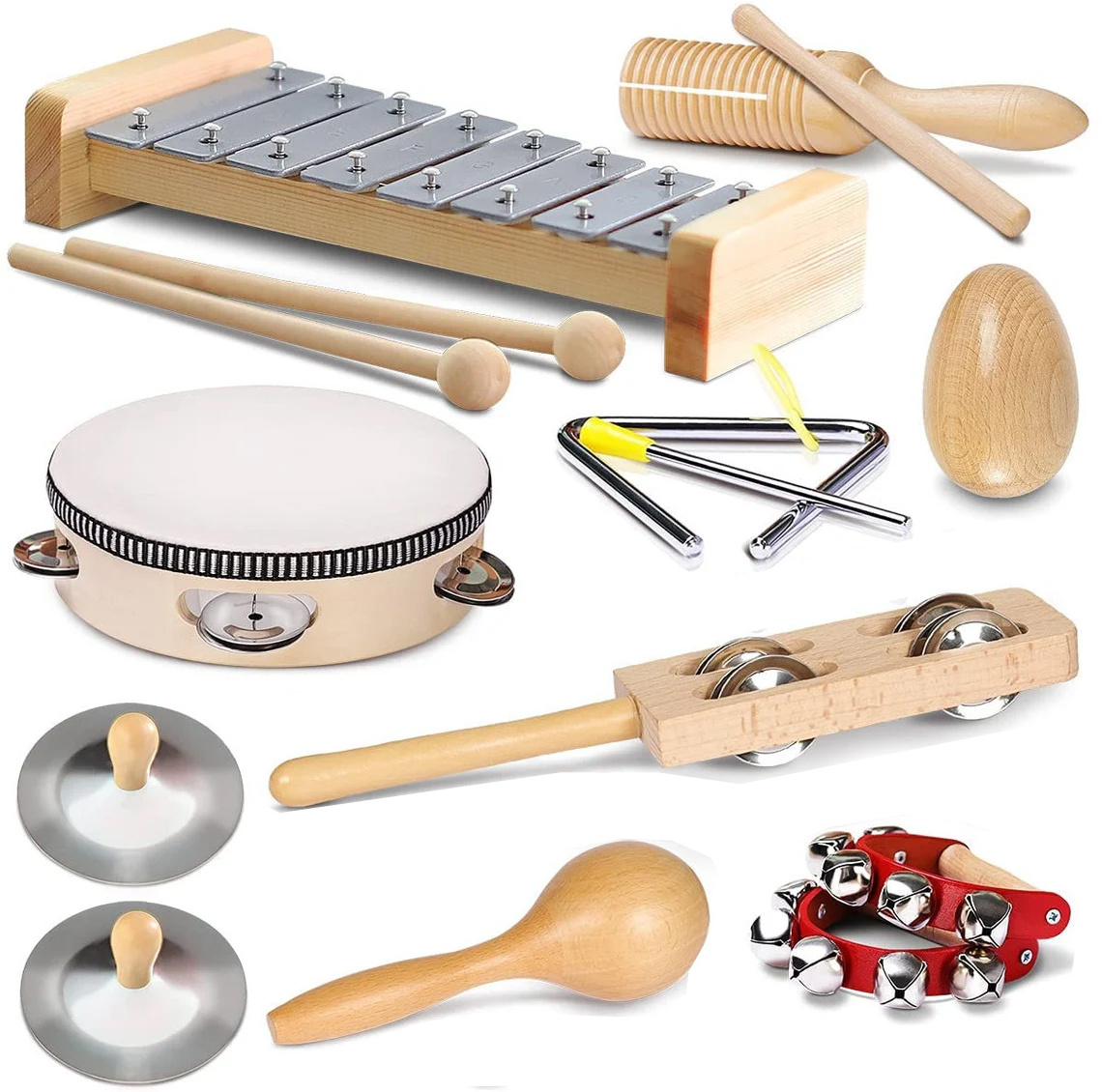 Wooden Musical Instruments Set Percussion Set with Xylophone Educational Music Toys for Kids and Toddlers BestSuppliers