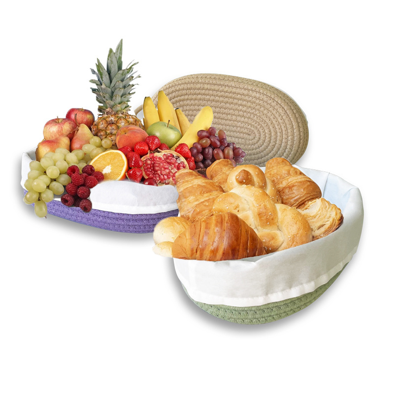 Proofing Basket with Removable Liner and Cover Bread Serving Basket for Table Sourdough Bread Basket