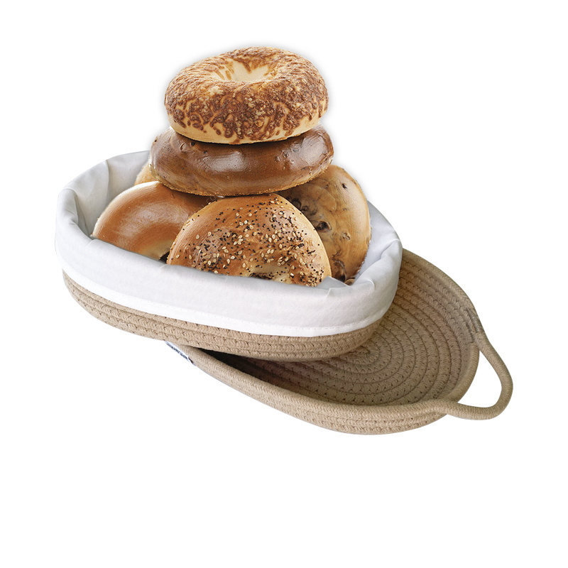 Proofing Basket with Removable Liner and Cover Bread Serving Basket for Table Sourdough Bread Basket