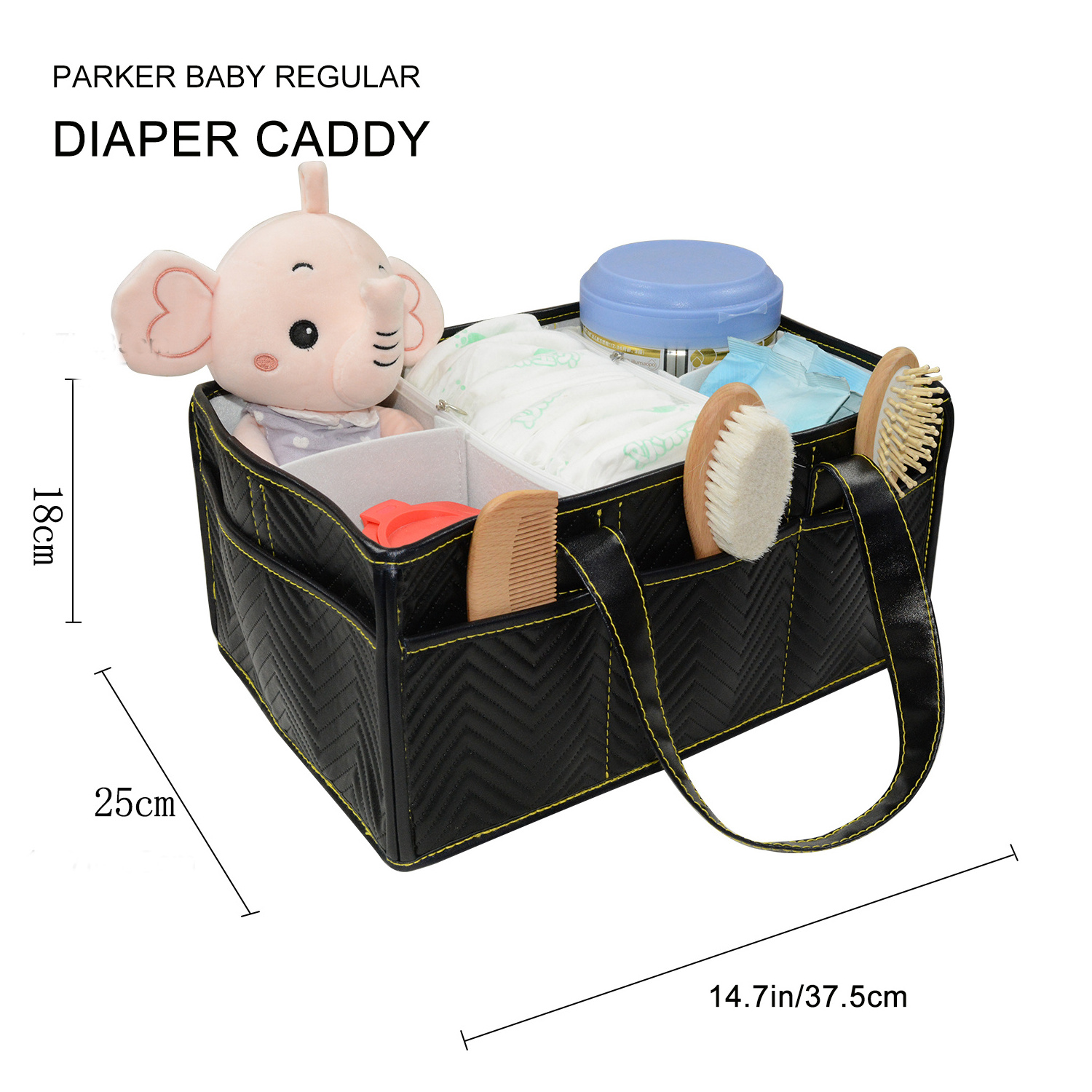 waterproof pu baby diaper caddy Large baby essentials Organizer Tote Bag Baby Shower Basket nappy caddy organizer