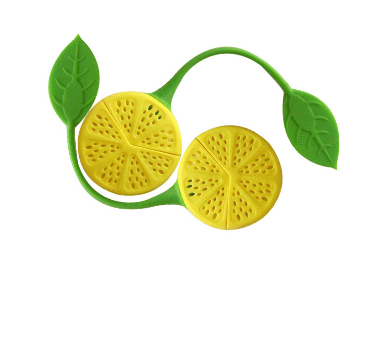 Food safe Silicone Yellow Lemon Shape Tea Leaf Bag Holder Tea Coffee Herb Punch Filter Tea Infuser