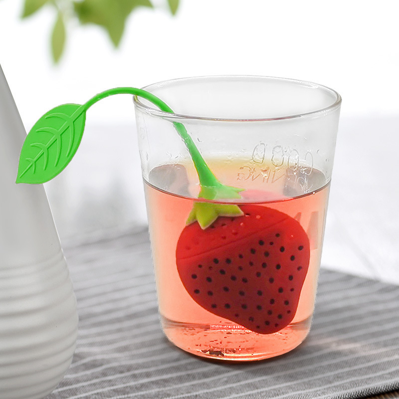 Silicone Strawberry Tea Infuser Teabag Kettle Loose Tea Leaf Strainer Ball Holder Her bal Spice Filter Tea Teapot Tool Polybag