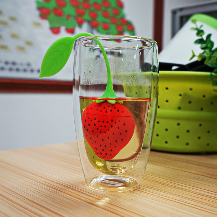 Silicone Strawberry Tea Infuser Teabag Kettle Loose Tea Leaf Strainer Ball Holder Her bal Spice Filter Tea Teapot Tool Polybag