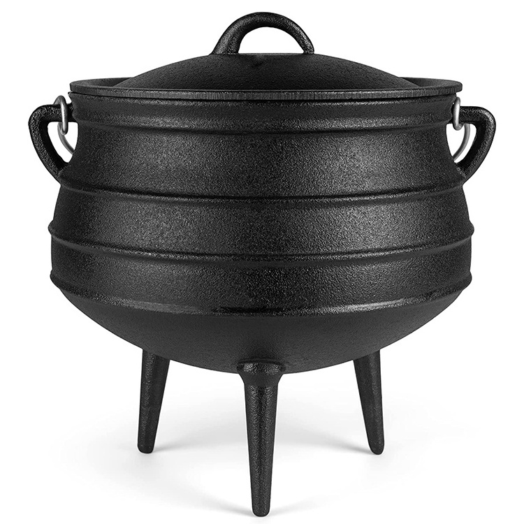 Dutch Oven Cast Iron Outdoor Cookware Camping With Lid African Cooking Pots