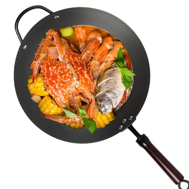 Hot Sale Carbon Steel Chinese Wok With Removable Handle