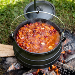 Dutch Oven Cast Iron Outdoor Cookware Camping With Lid African Cooking Pots