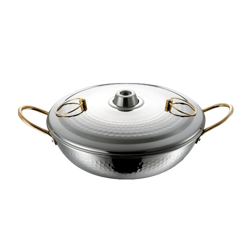 304 Stainless Steel hotpot pot Stainless Steel Shabu Shabu Pots with Lid For Cooking