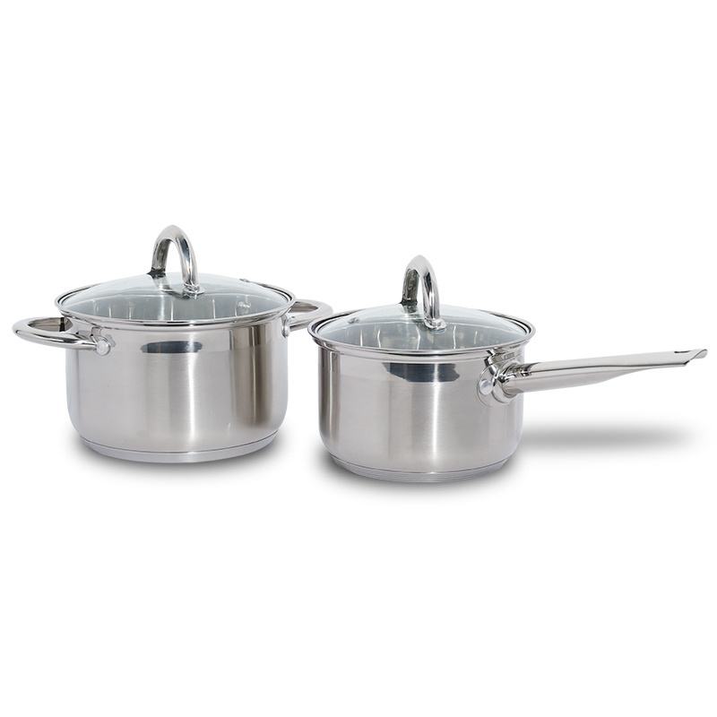 Kitchen Non Coating Food Pots Round Metal cooker pots stainless steel saucepan