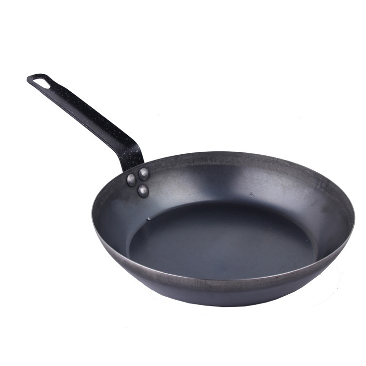 Wholesale Hotel Restaurant Kitchen Cooking Black Carbon Steel Frying Pan