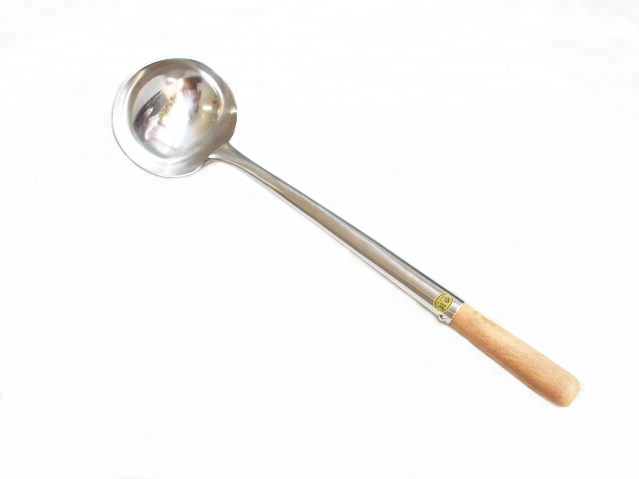 Stainless Steel Cooking Soup Ladle Wok Ladle With Wooden Handle