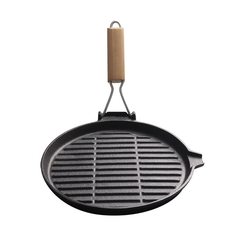 cast iron grill bbq pan camping gas stove with barbecue grill pan