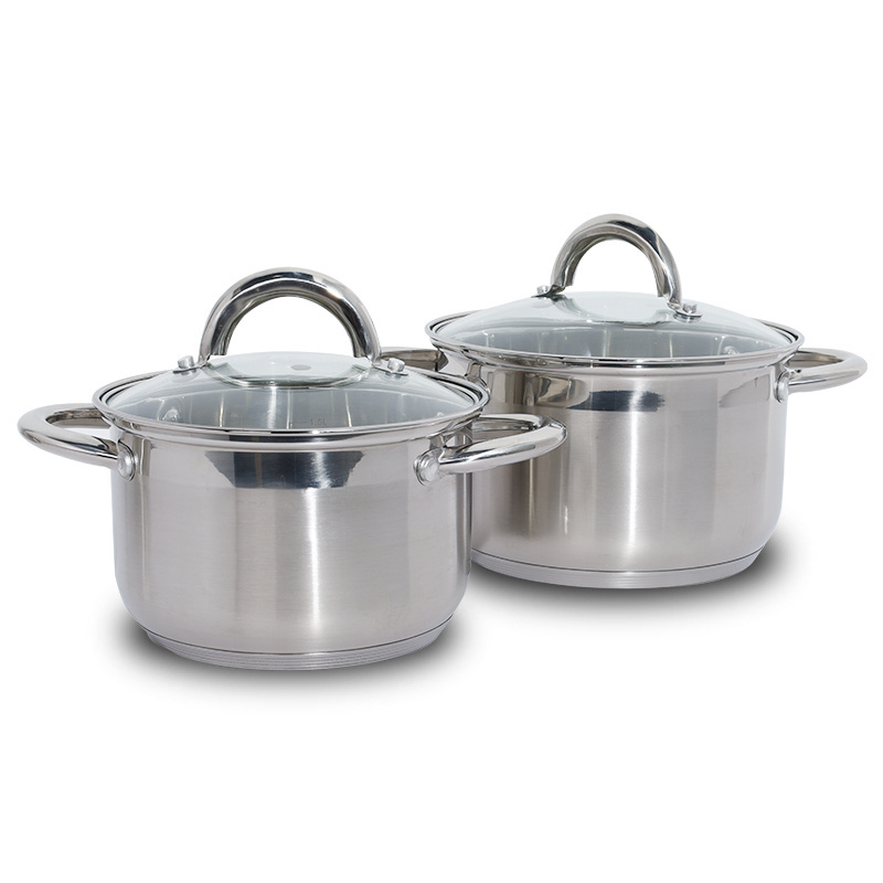 Kitchen Non Coating Food Pots Round Metal cooker pots stainless steel saucepan