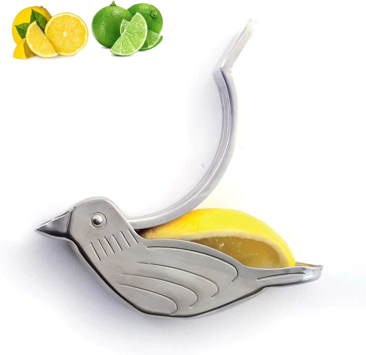 Bird Juicer Silver Stainless Steel Elegance Portable Fruit Bird Shape Manual Hand Juicer Lemon Slice Squeezer