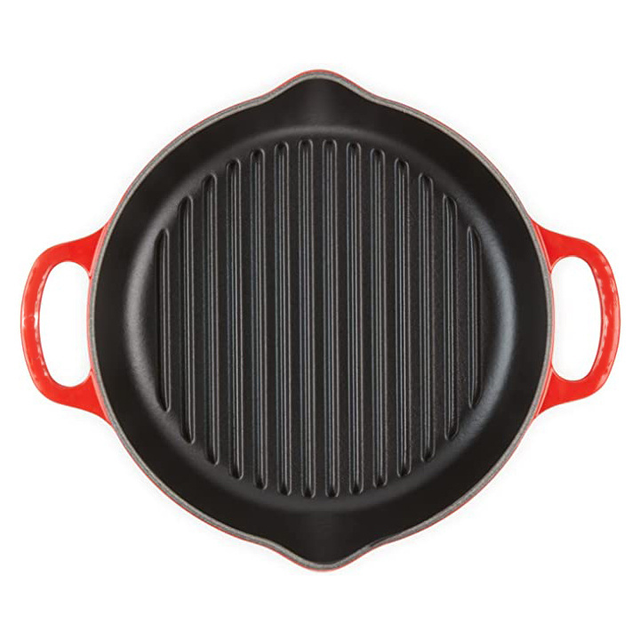 Japan pre-seasoned non stick large Steak cast iron pizza oven deep dish round grilling pan griddle for grilling on grill