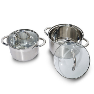 Kitchen Non Coating Food Pots Round Metal cooker pots stainless steel saucepan