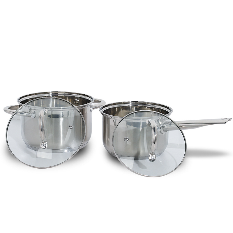 Kitchen Non Coating Food Pots Round Metal cooker pots stainless steel saucepan