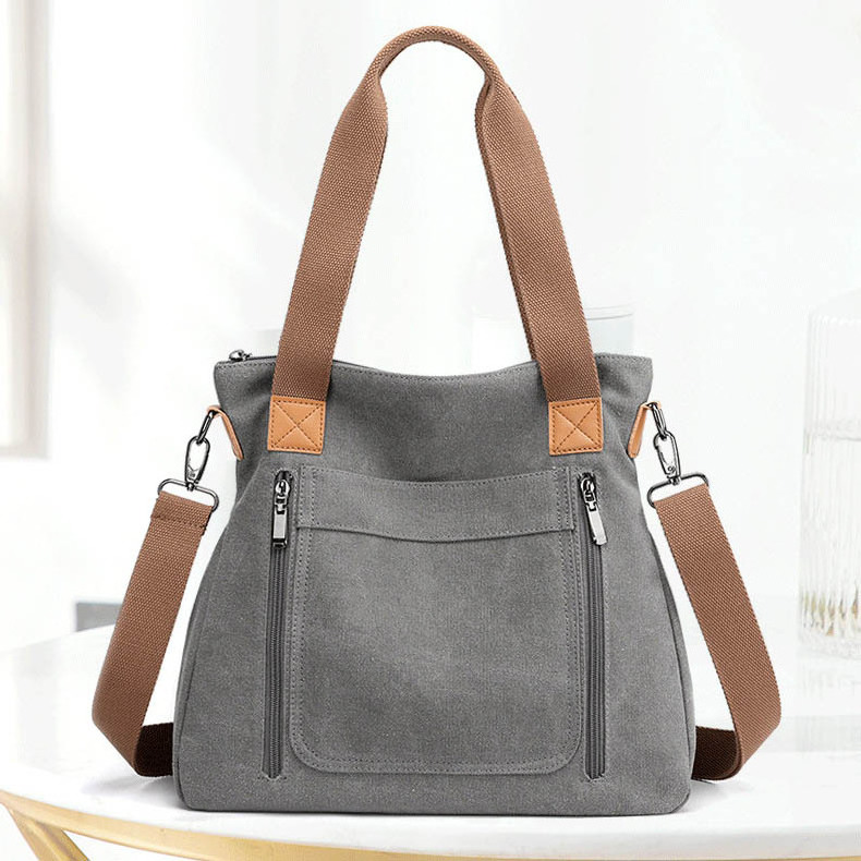 2024 factory direct sales hot sale large-capacity fashion all-match canvas handbag wholesale women's shoulder bags