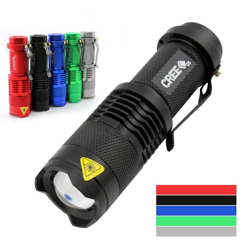 Zoomable mini Tactical Flashlight Waterproof LED Torch with 5W Power USB Rechargeable Lithium Battery Outdoor Emergency Use