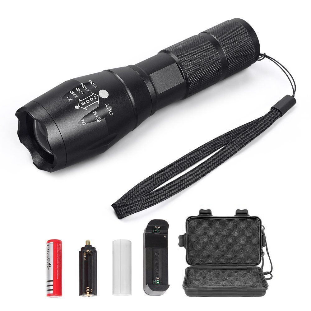 10W zoom focus aluminum tactical torch rechargeable 18650 battery or AAA led emergency flashlight