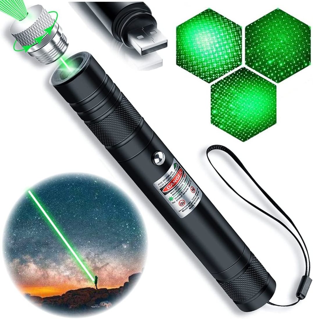 High Powerful Tactical torch flashlights pen light Long Range Adjustable Focus rechargeable green flashlight with laser pointer