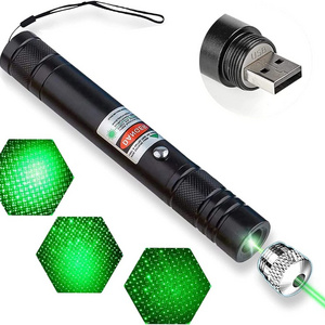 High Powerful Tactical torch flashlights pen light Long Range Adjustable Focus rechargeable green laser pointer with flashlight