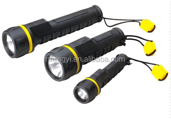 Good quality 2AA/3AAA/2D rubber torch for promotion waterproof led flashlight