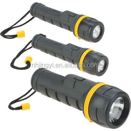 Good quality 2AA/3AAA/2D rubber torch for promotion waterproof led flashlight