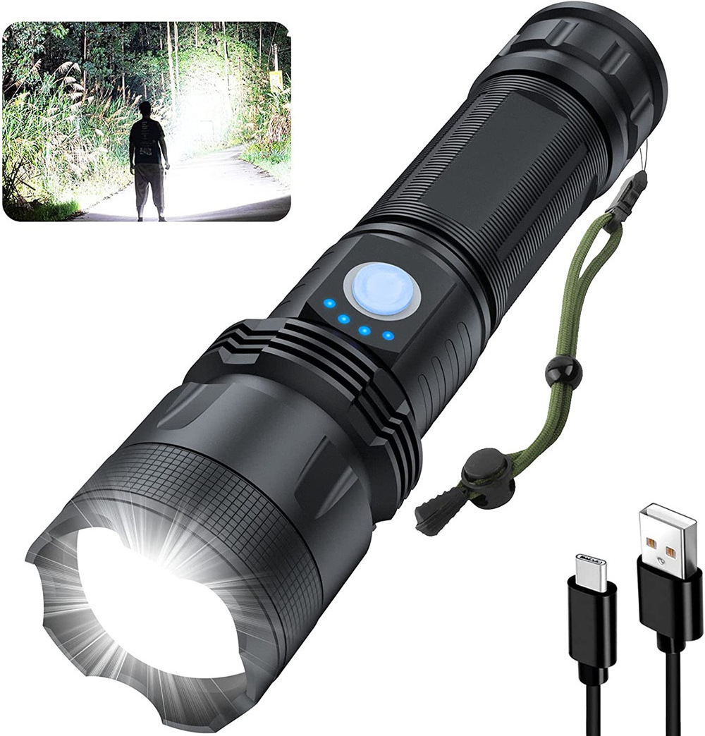 Waterproof High power P50 Super Tactical flashlights torch led rechargeable long range powerful flashlight 100000 lumens