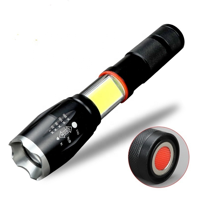 Multifunction Aluminum 15W rechargeable Zoom High Power Cob Tactical led Torch magnet Flashlight