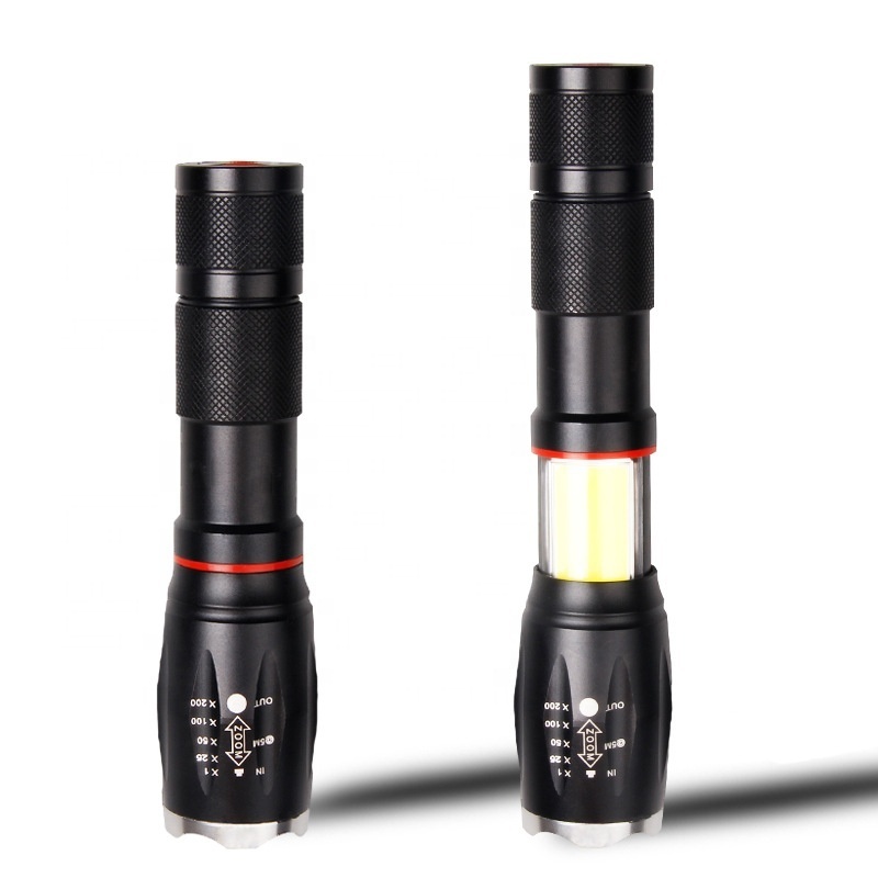 Multifunction Aluminum 15W rechargeable Zoom High Power Cob Tactical led Torch magnet Flashlight