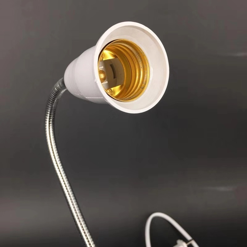 EU plug E27 lamp holder Direct Recharge Adjust book reading night light Flexible led light clip lamp socket