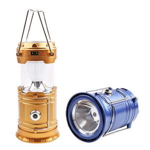 Rechargeable LED Solar Multifunctional Emergency Lantern Water-Resistant Folding Camping Lamp with Phone Charging Capability