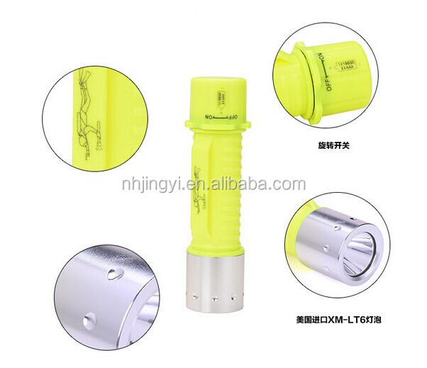 waterproof IP68 high bright T6 AA battery good quality diving led flashlight