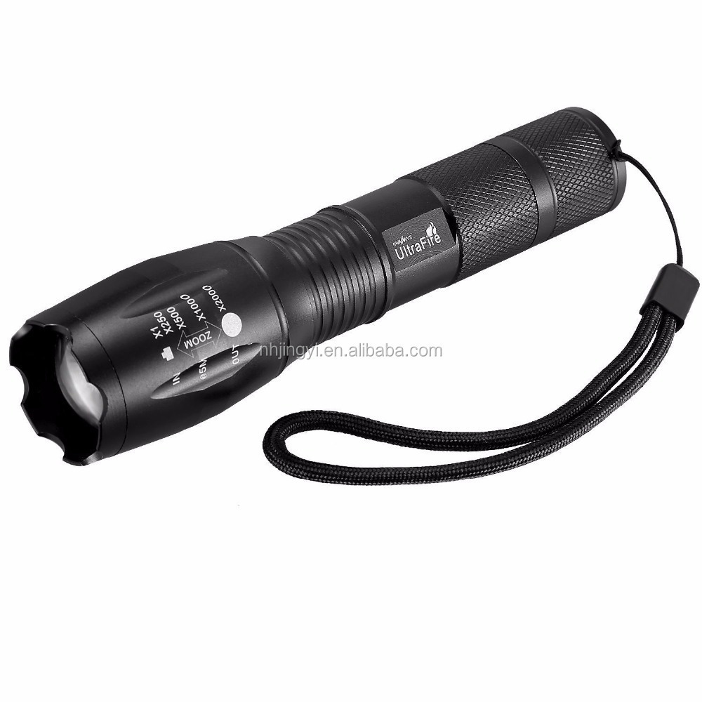 high quality battery 18650 powered 10W LED zoom waterproof shockproof led aluminum flashlight