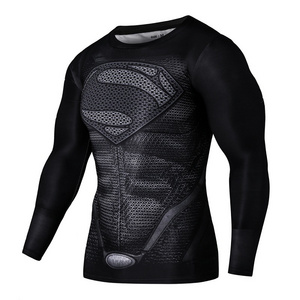 elastic quick dry bicycle sport cycling running training gym superhero compression shirt