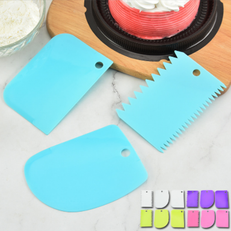 4 Pcs Set 8 Shapes Baking Diy Plastic Cream Fondant Butter Mousse Edge Side Comb Smoother Scraper Decoration Cake Tools