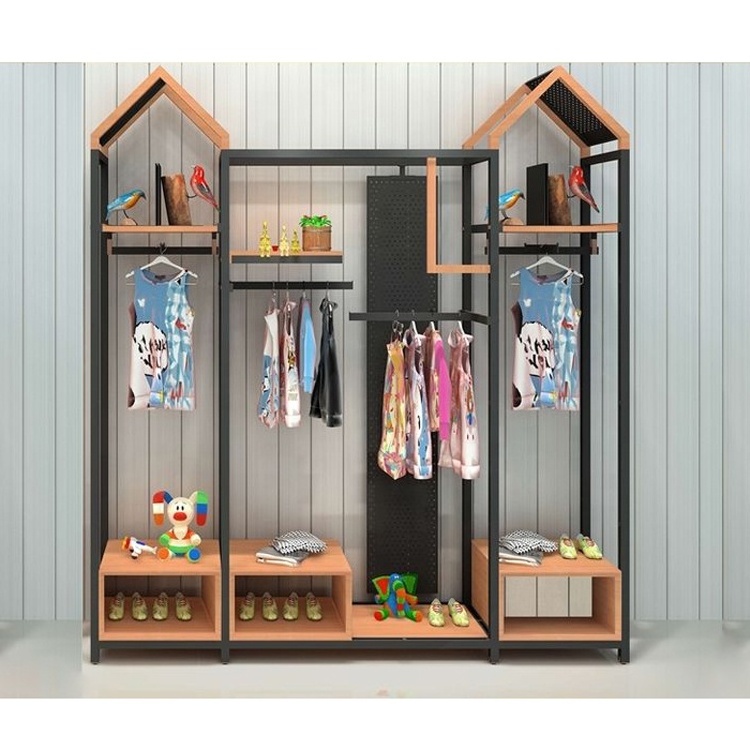 Custom kids store clothing rack kids clothing store display rack wall display rack