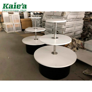 Branded 3 layer Store round shoe Display Table For Shoe Table Displays