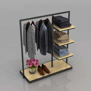 2023 Wholesale modern customized clothes retail metal hanging  display racks garment store hanging rack