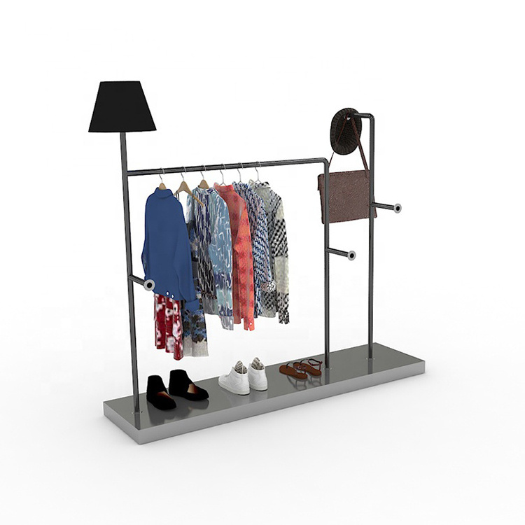 Custom clothing store retail metal coat racks display stand for clothes