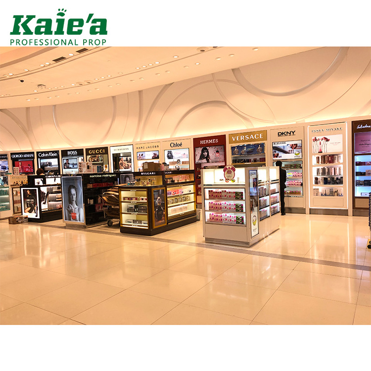 shopping mall kiosk design makeup display counters wooden cosmetics shop decoration ideas