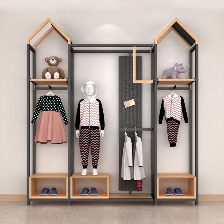 Custom kids store clothing rack kids clothing store display rack wall display rack