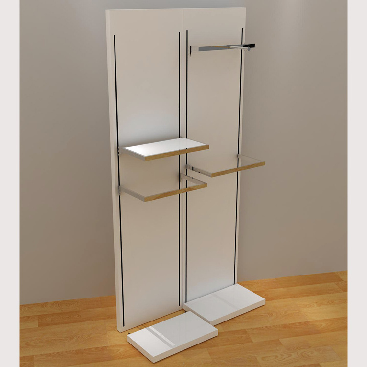 Mdf wall clothing display rack clothing wall rack for women store