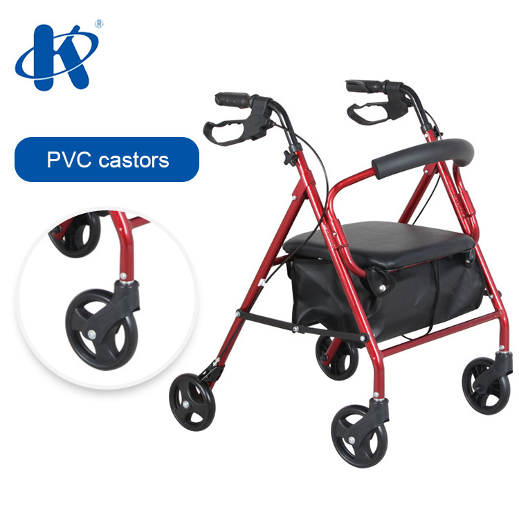 Kaiyang KY9144L-A Transport Drive 4 Wheel Rollator 4 Wheel Rollator Mobility Orthopedic Rolling Walker