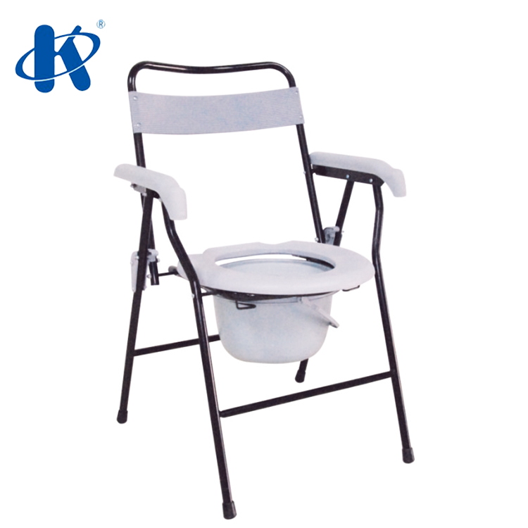 toilet chair plastic Bucket Foldable Powder Coated Steel Frame Commode Chair KY899