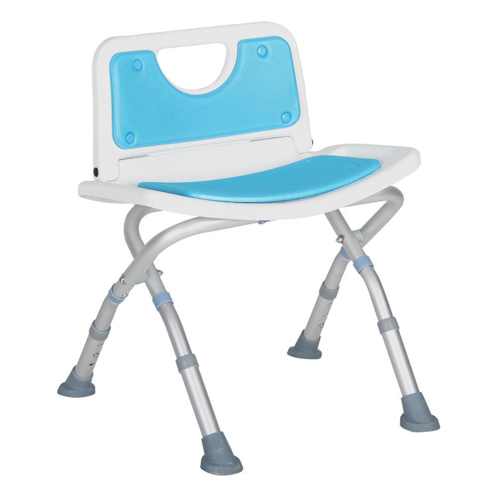 Kaiyang 2023 New Pattern W357L Oxidation Fog Silver Aluminum Frame White Folding Seat Plate EVA Foam Pad Folding Shower Chair