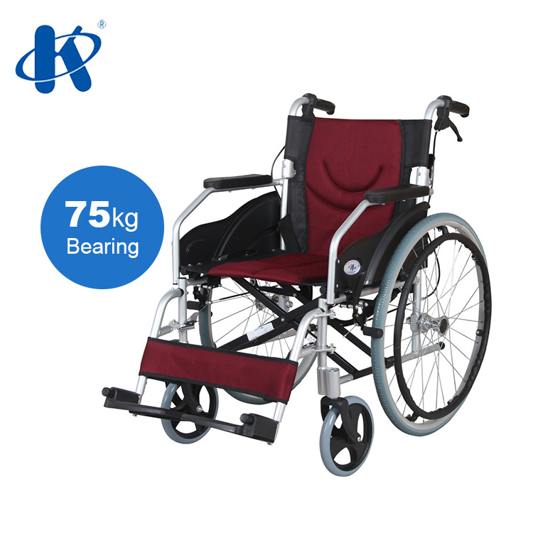 Light Weight Aluminum Wheelchair Detachable Footrest Foldable Backrest Wheelchair