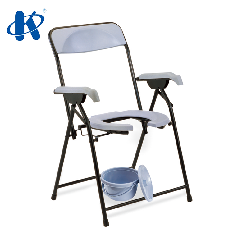 toilet chair plastic Bucket Foldable Powder Coated Steel Frame Commode Chair KY899