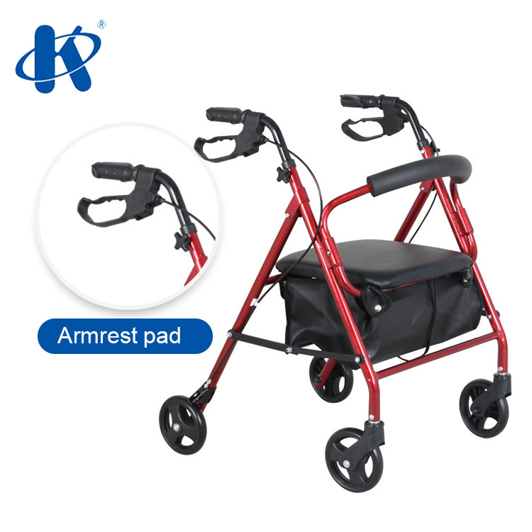 Kaiyang KY9144L-A Transport Drive 4 Wheel Rollator 4 Wheel Rollator Mobility Orthopedic Rolling Walker